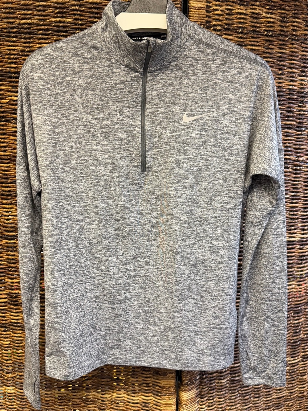 Nike - Gray Heather Quarter-Zip Dri-FIT Pullover, Womens Medium